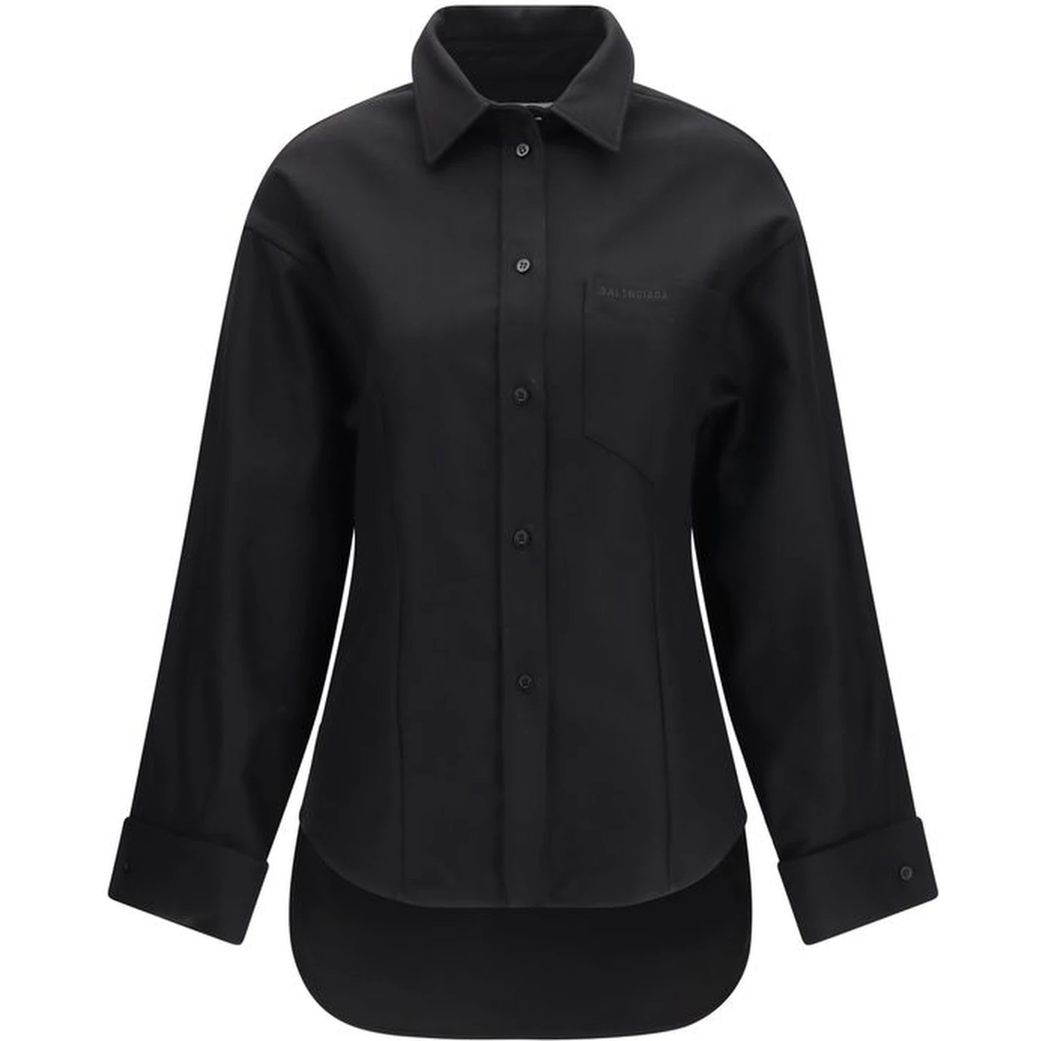 Black Cotton Dress Shirt