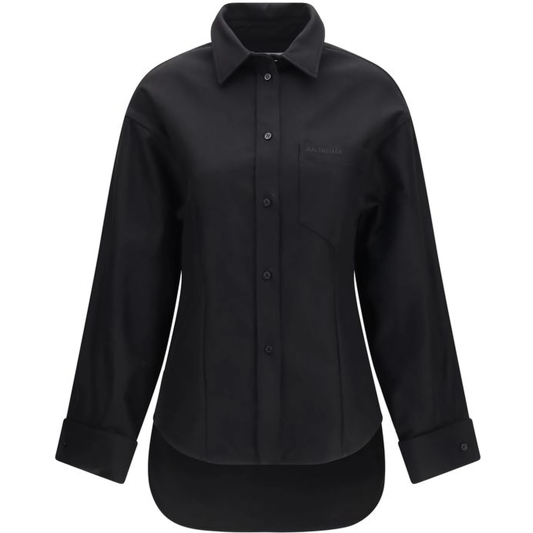 Black Cotton Dress Shirt