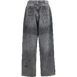 Gray Cotton Casual Pants