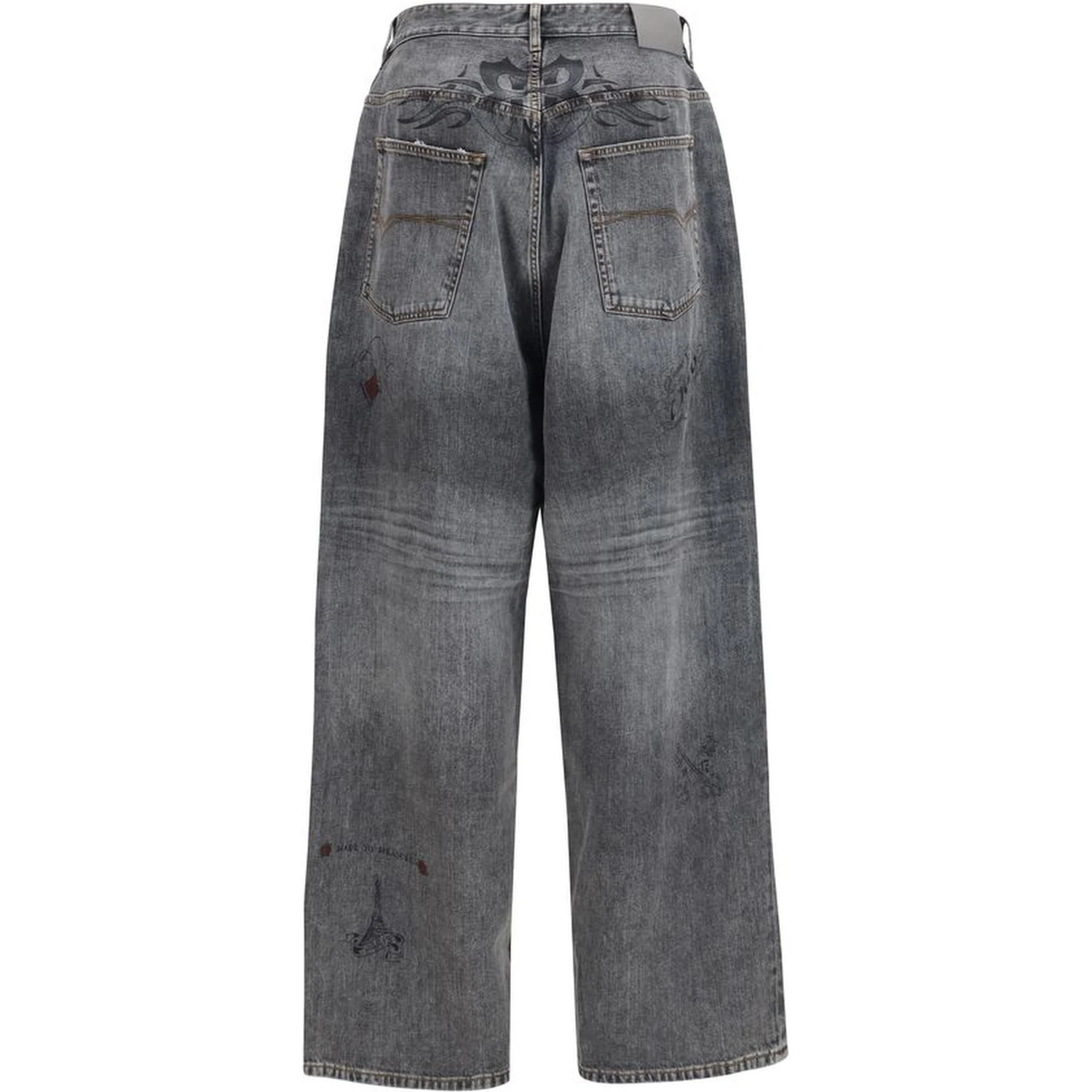 Gray Cotton Casual Pants