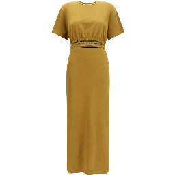 Brown Cotton Casual Dress