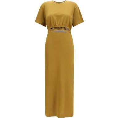Brown Cotton Casual Dress