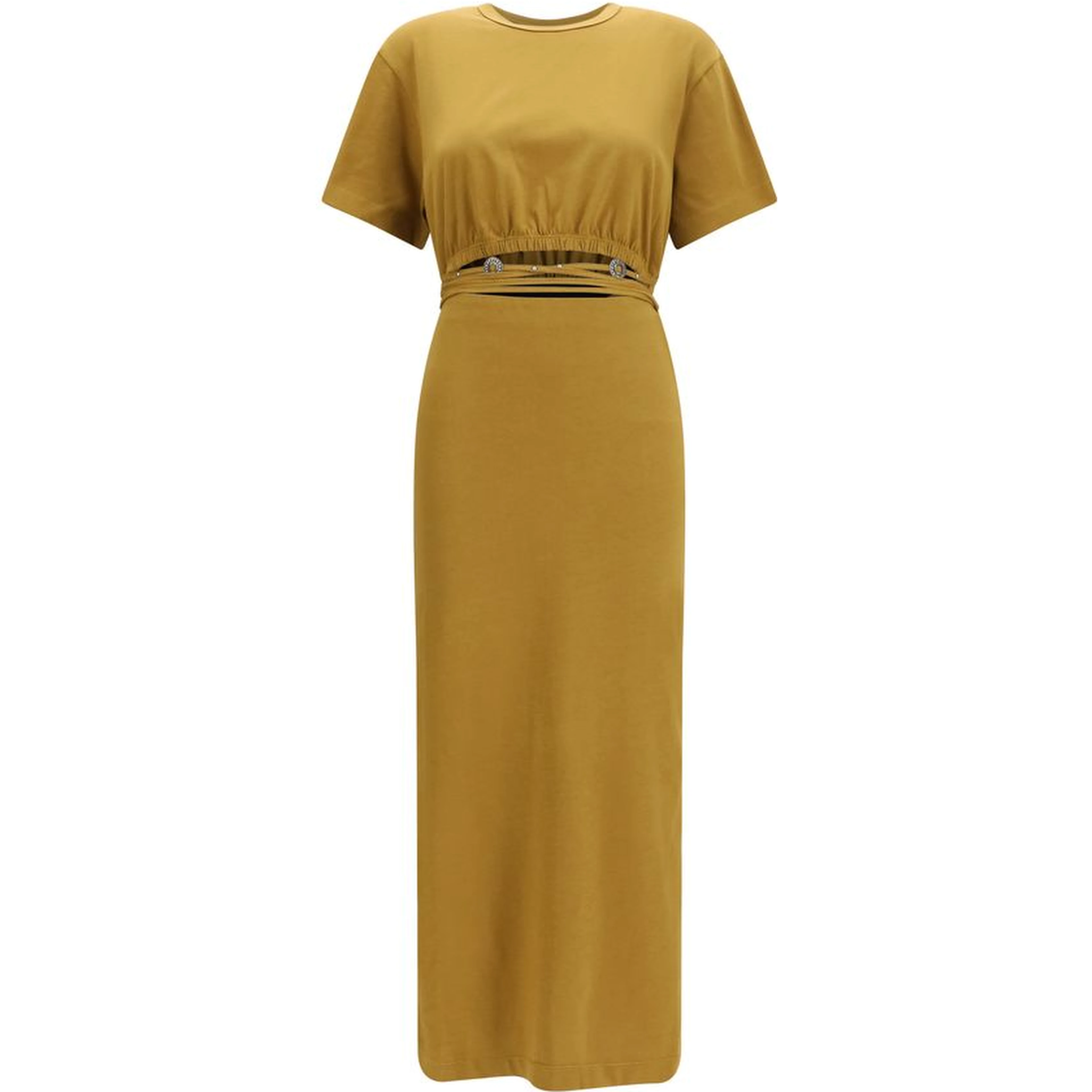 Brown Cotton Casual Dress