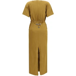 Brown Cotton Casual Dress