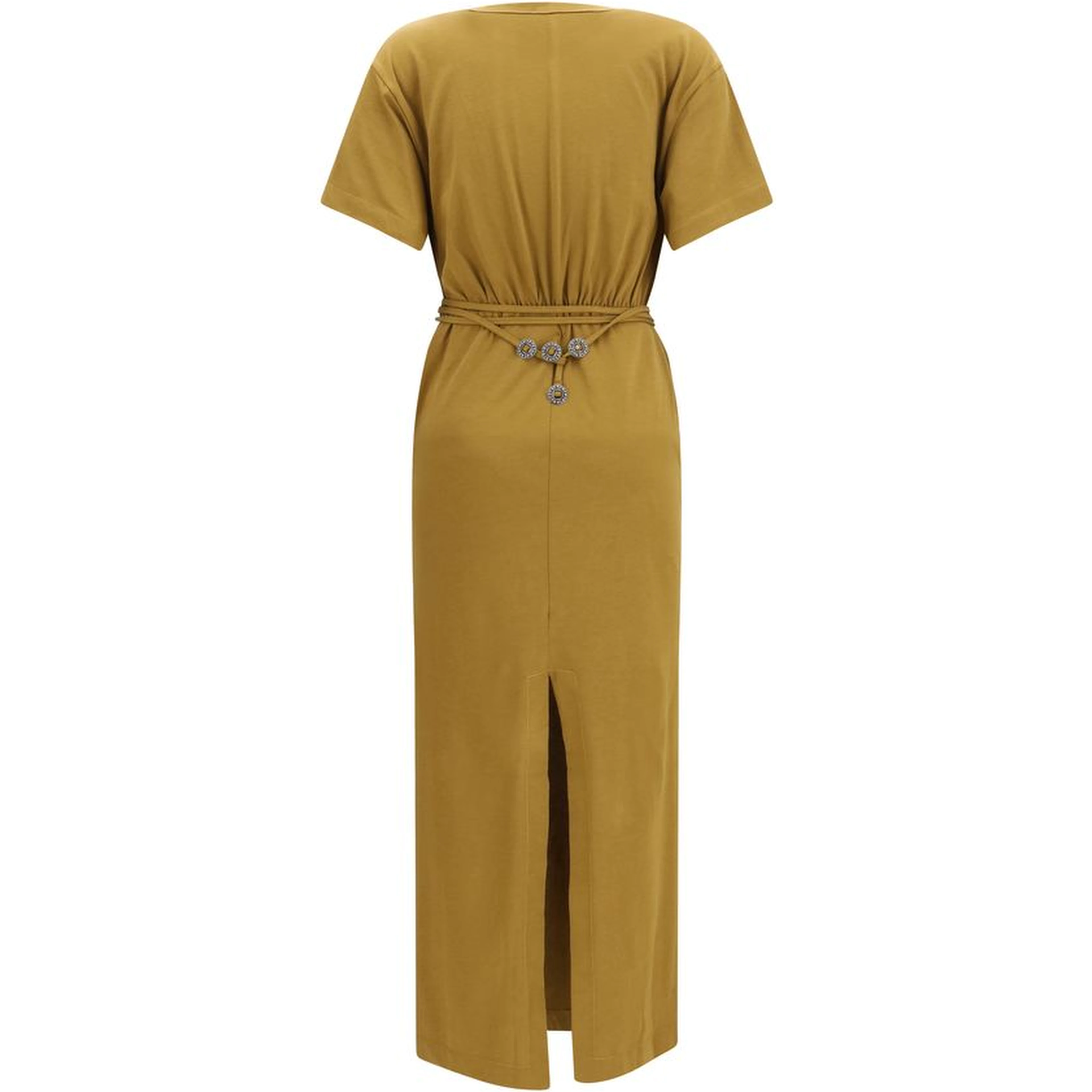 Brown Cotton Casual Dress