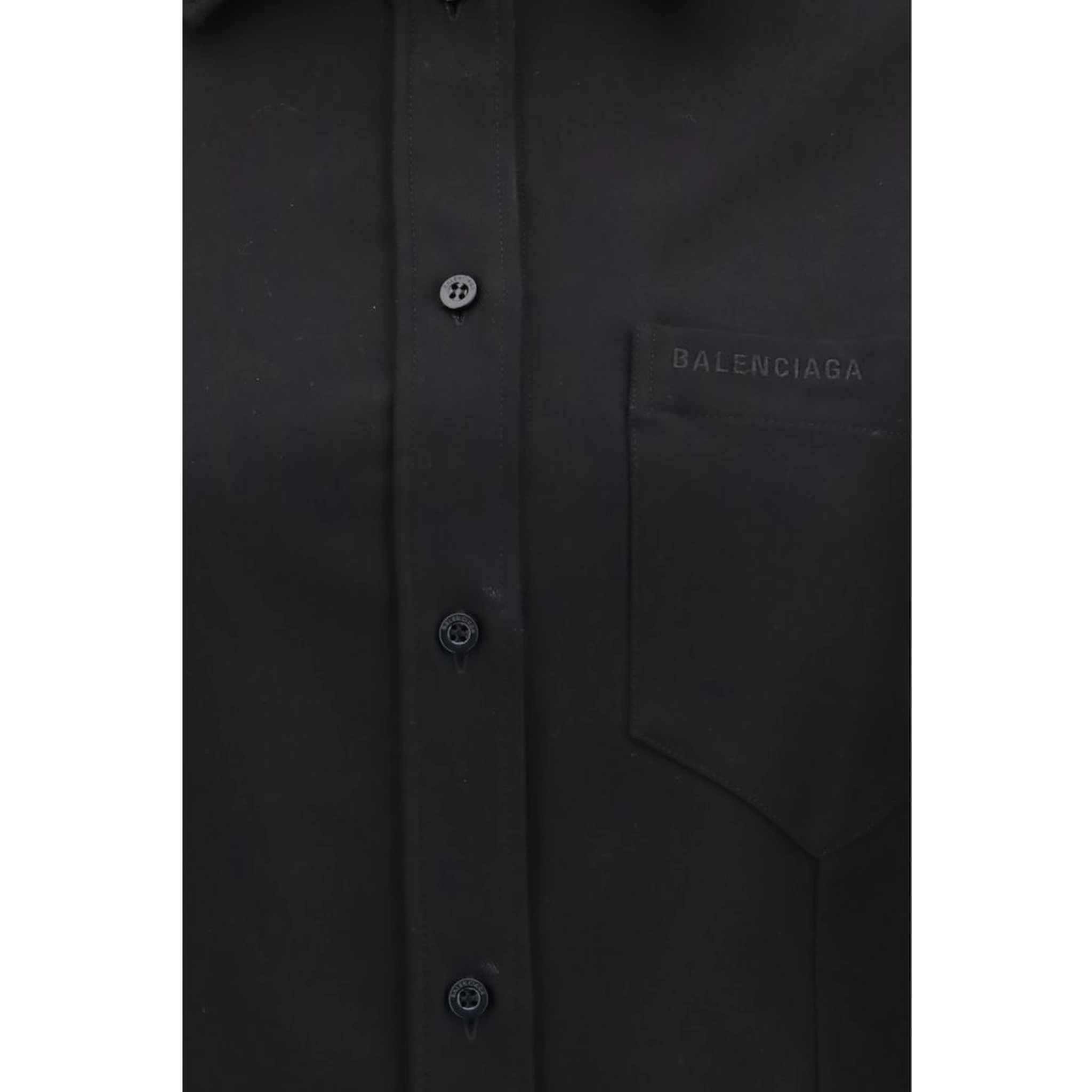 Black Cotton Dress Shirt