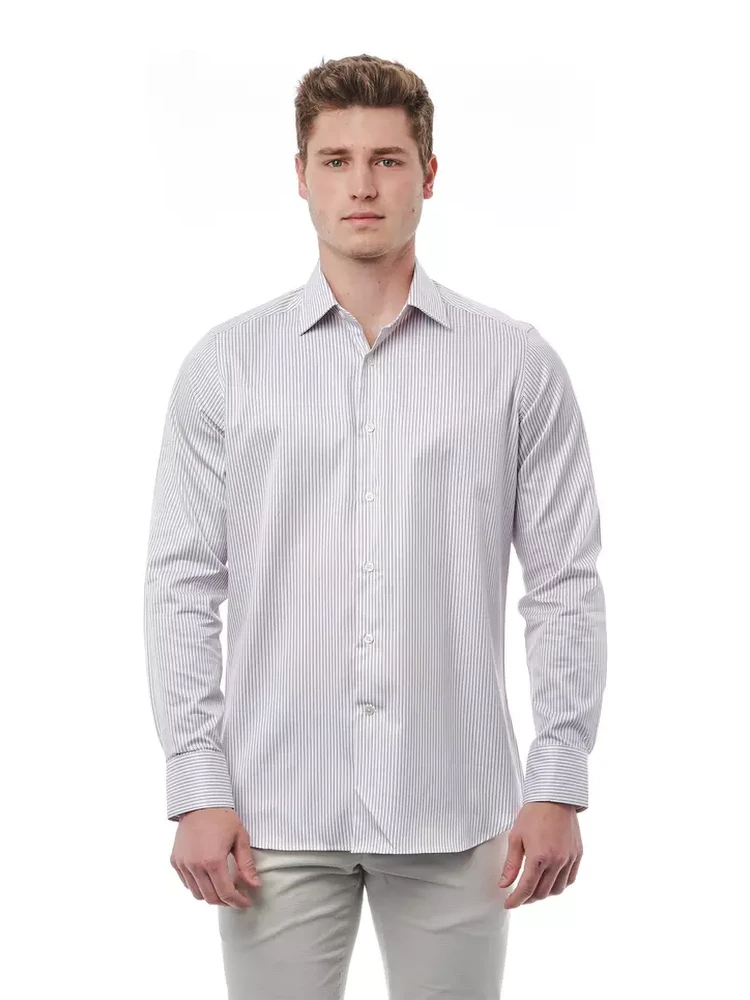 White Cotton Men Shirt