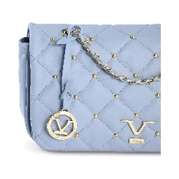 Blue Leather Shoulder Bag