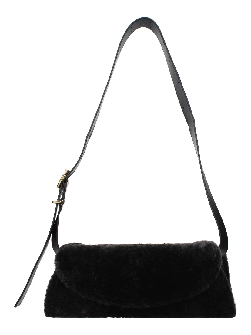 Black Fur Crossbody Bag