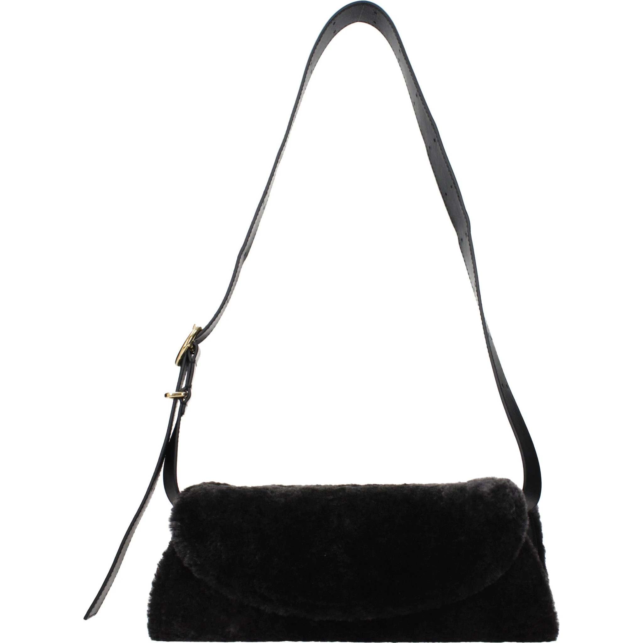 Black Fur Crossbody Bag