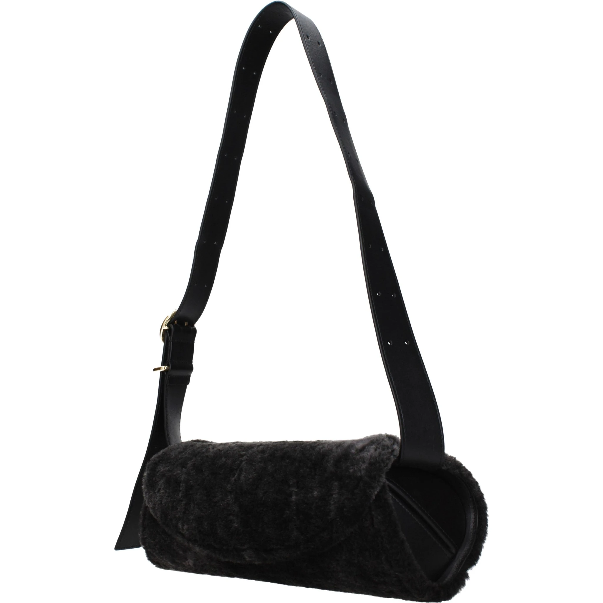 Black Fur Crossbody Bag