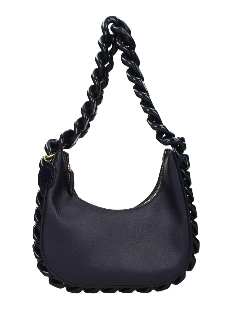 Blue Leather Shoulder Bag