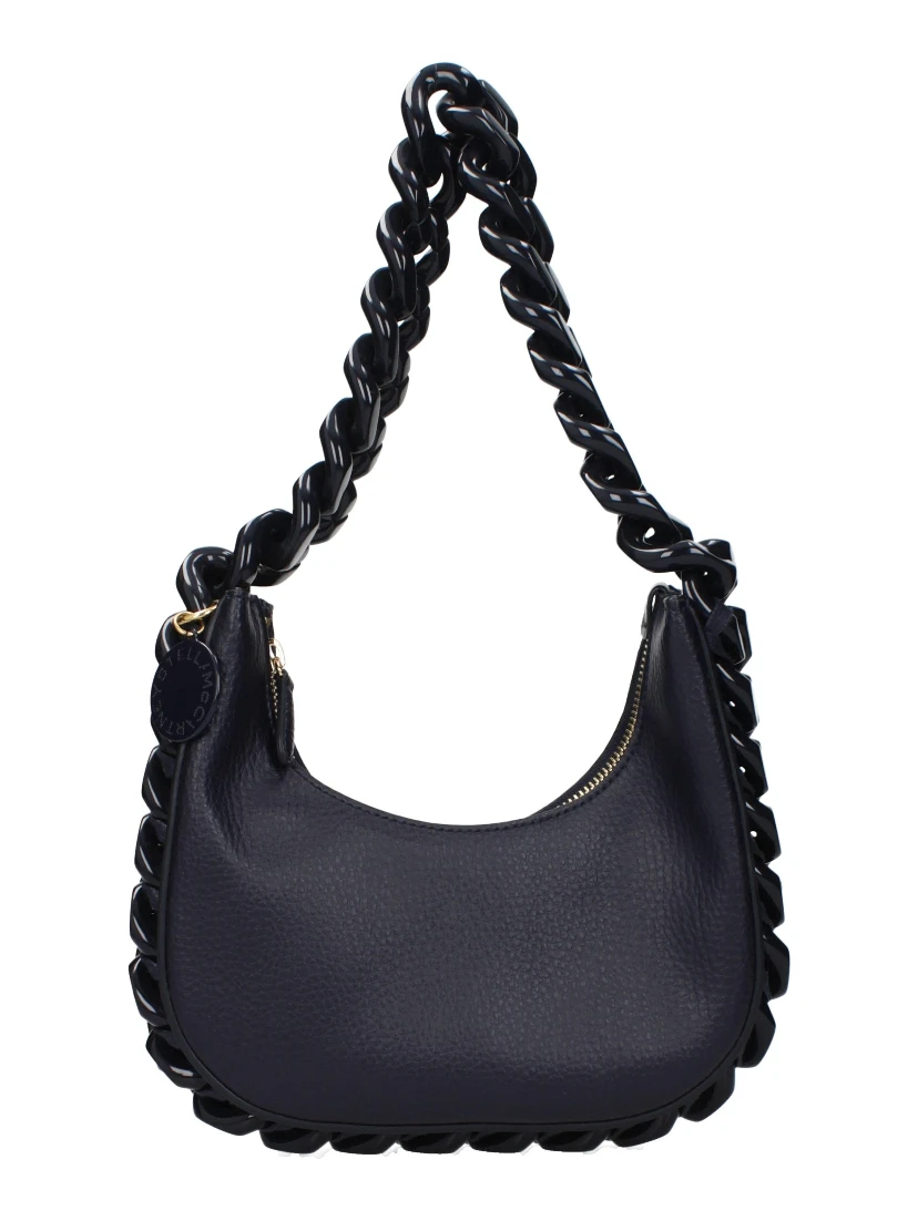 Blue Leather Shoulder Bag