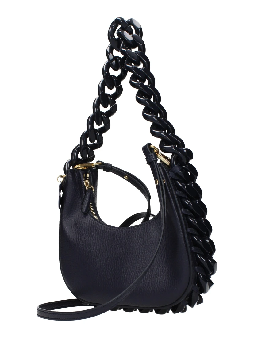 Blue Leather Shoulder Bag