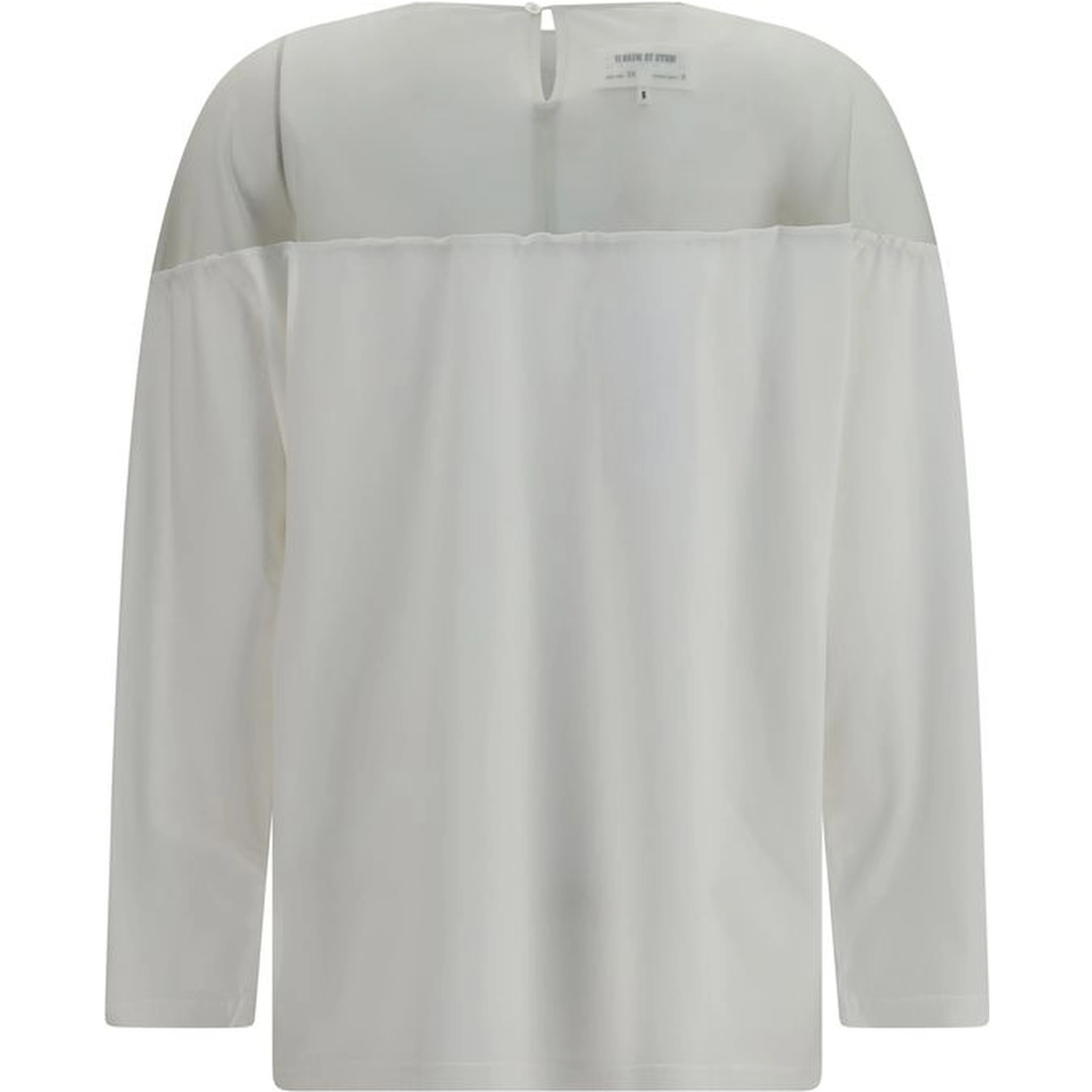 White Cotton Long Sleeve T-Shirt