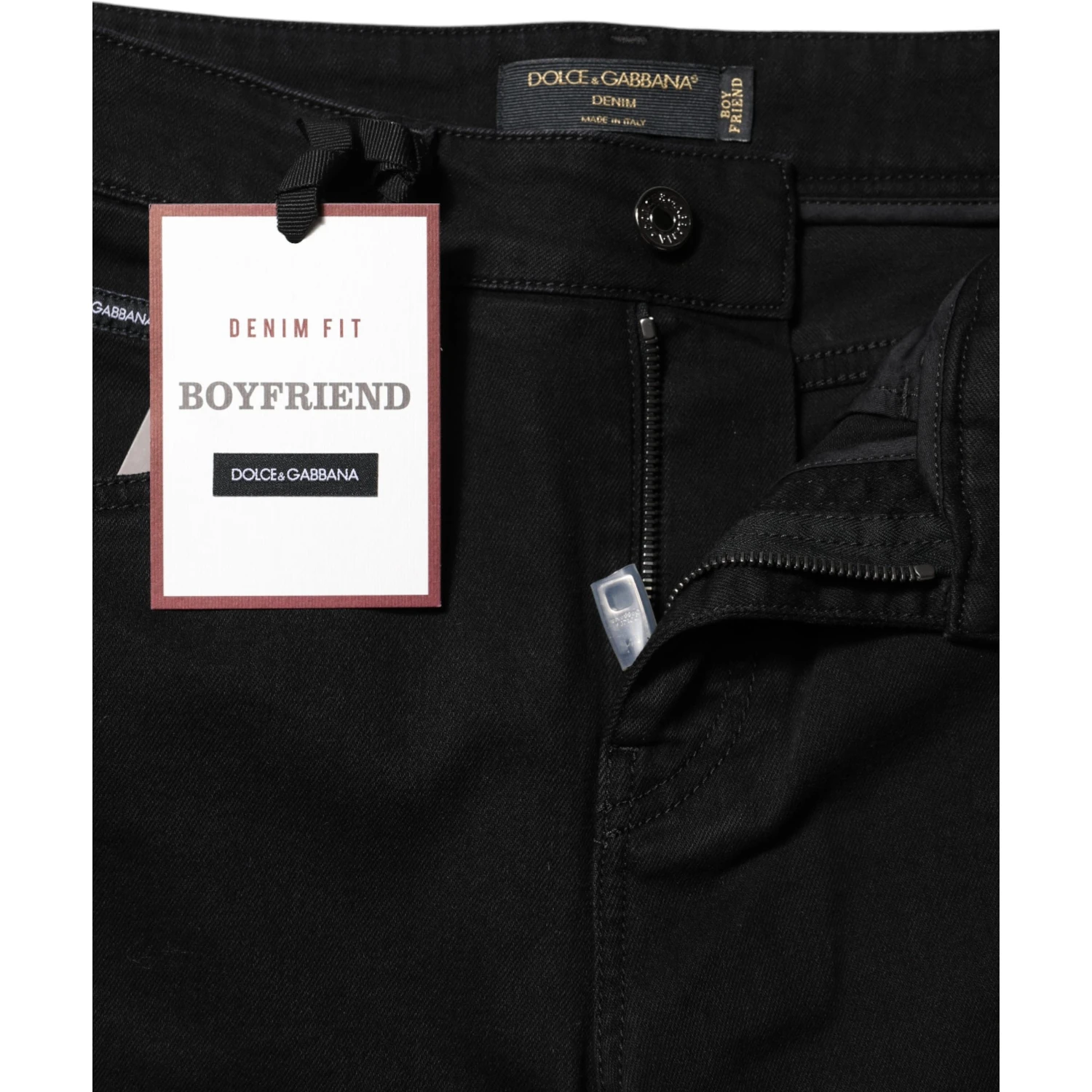 Black Boyfriend Cotton Stretch Denim Jeans