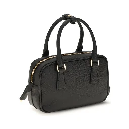 Black Calf Leather Bos Taurus Handbag
