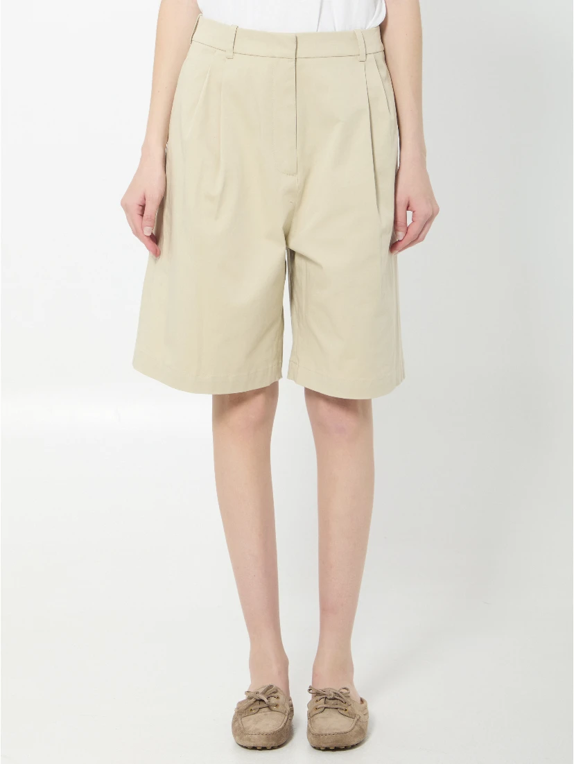 Marfa cotton pleated bermuda