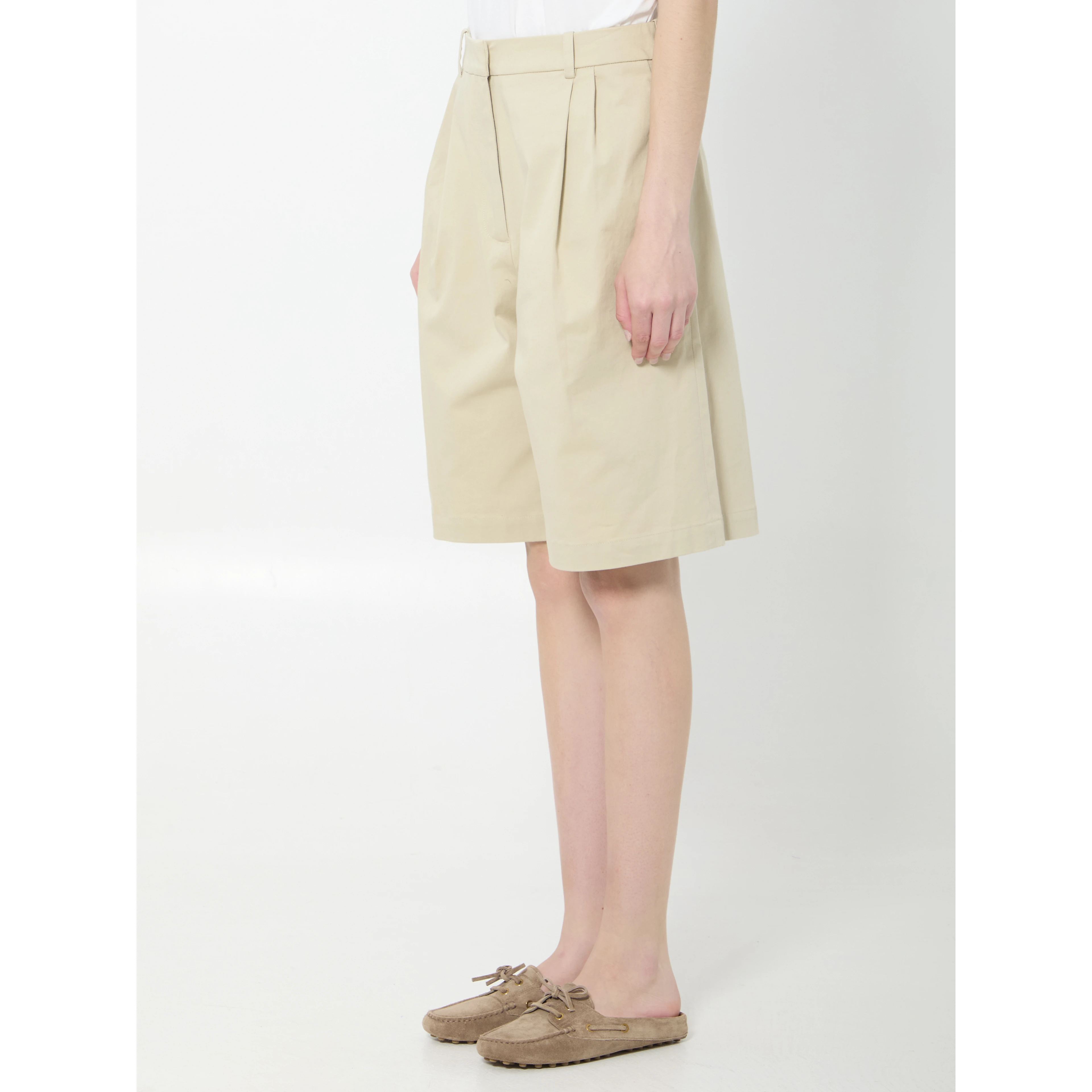 Marfa cotton pleated bermuda