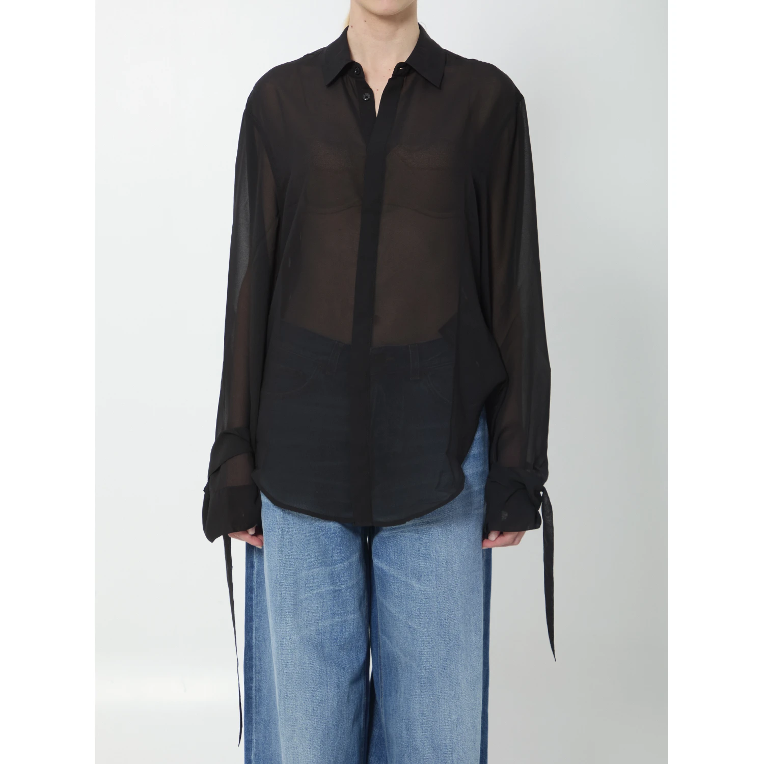 Verlin sheer chiffon shirt