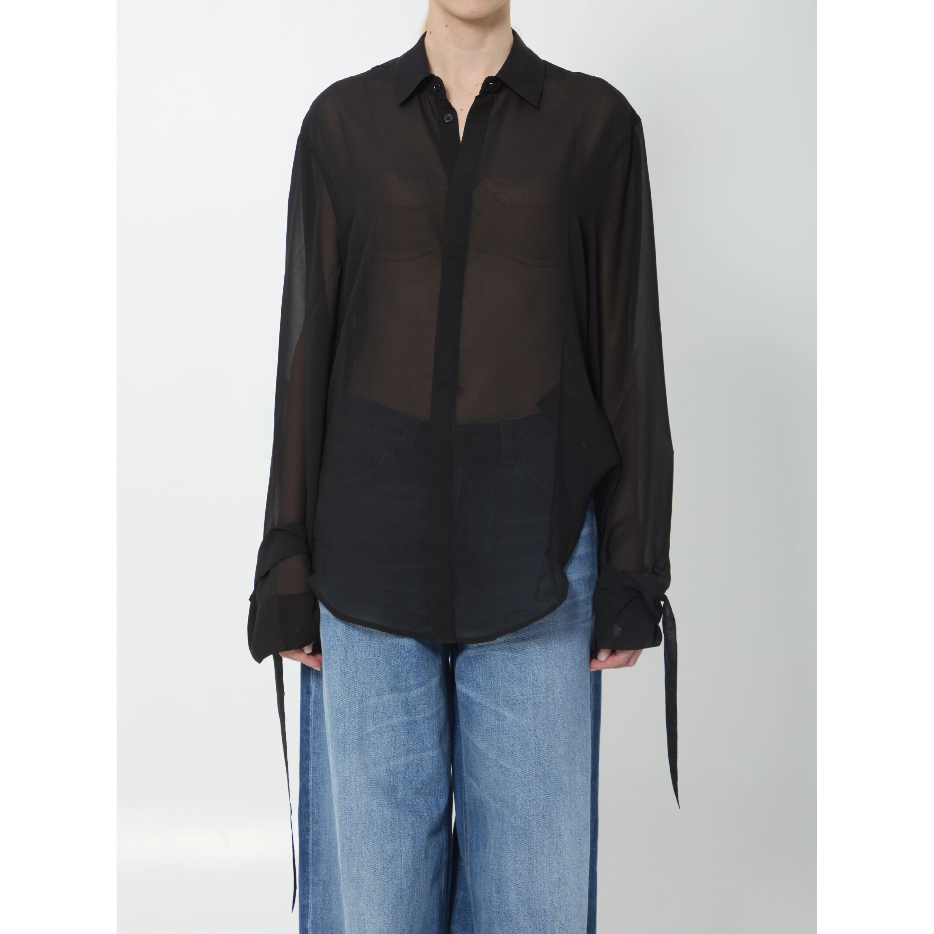 Verlin sheer chiffon shirt