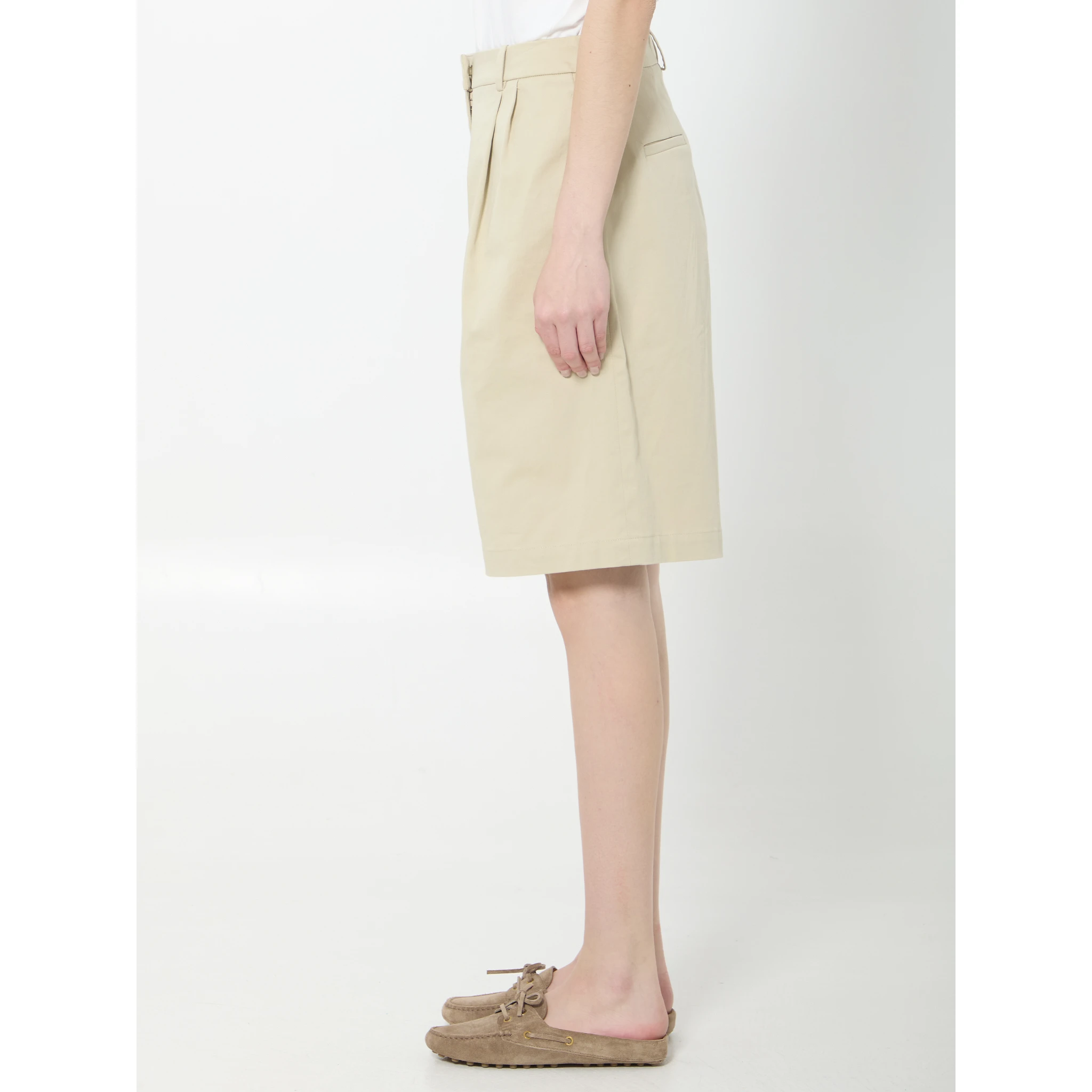 Marfa cotton pleated bermuda