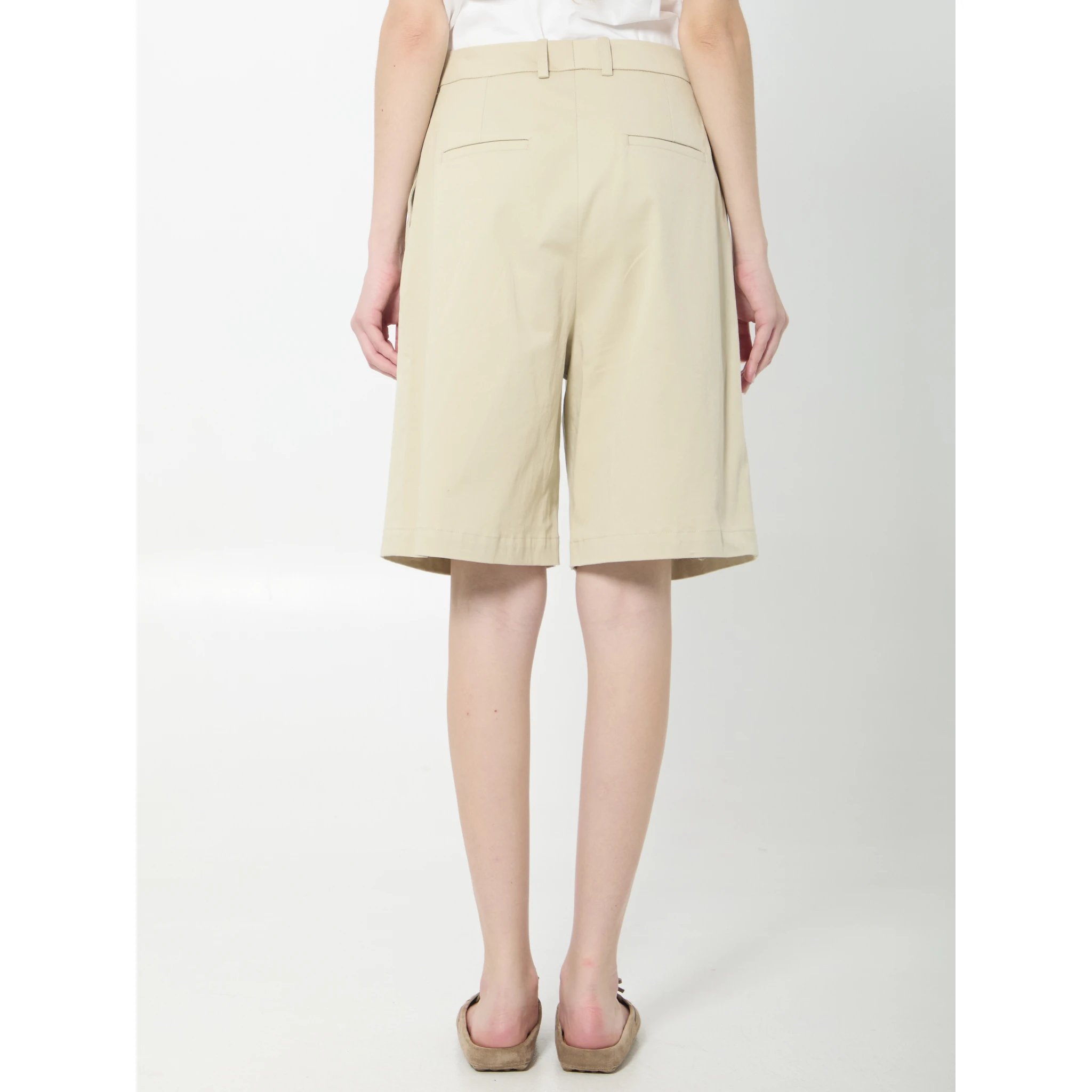 Marfa cotton pleated bermuda