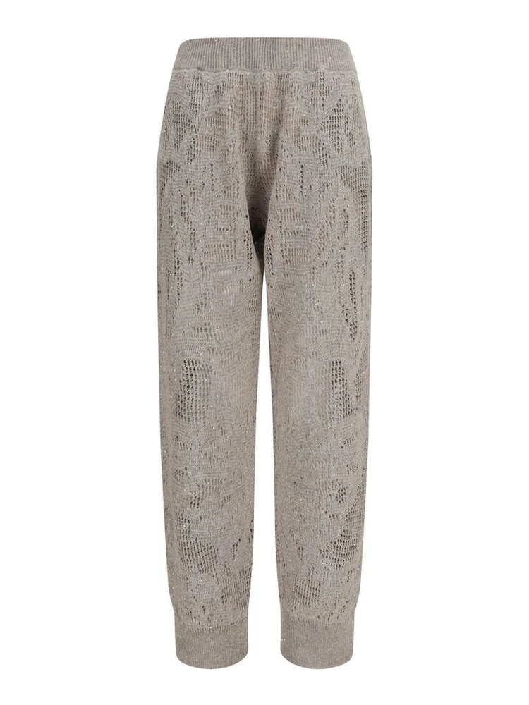 Beige Linen Casual Pants