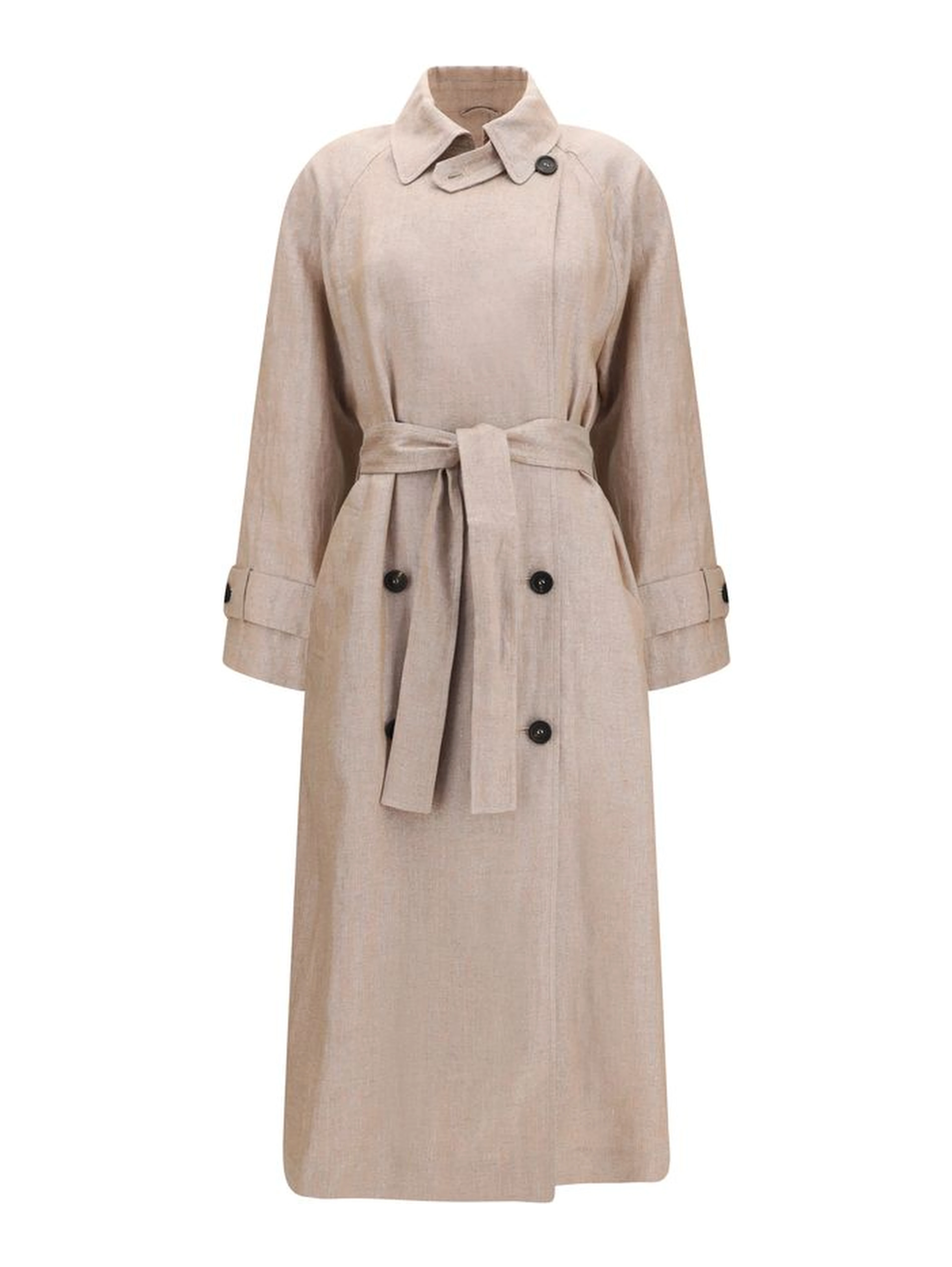 Multicolor Linen Trench Coat