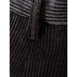 Blue Viscose Casual Pants