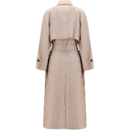 Multicolor Linen Trench Coat