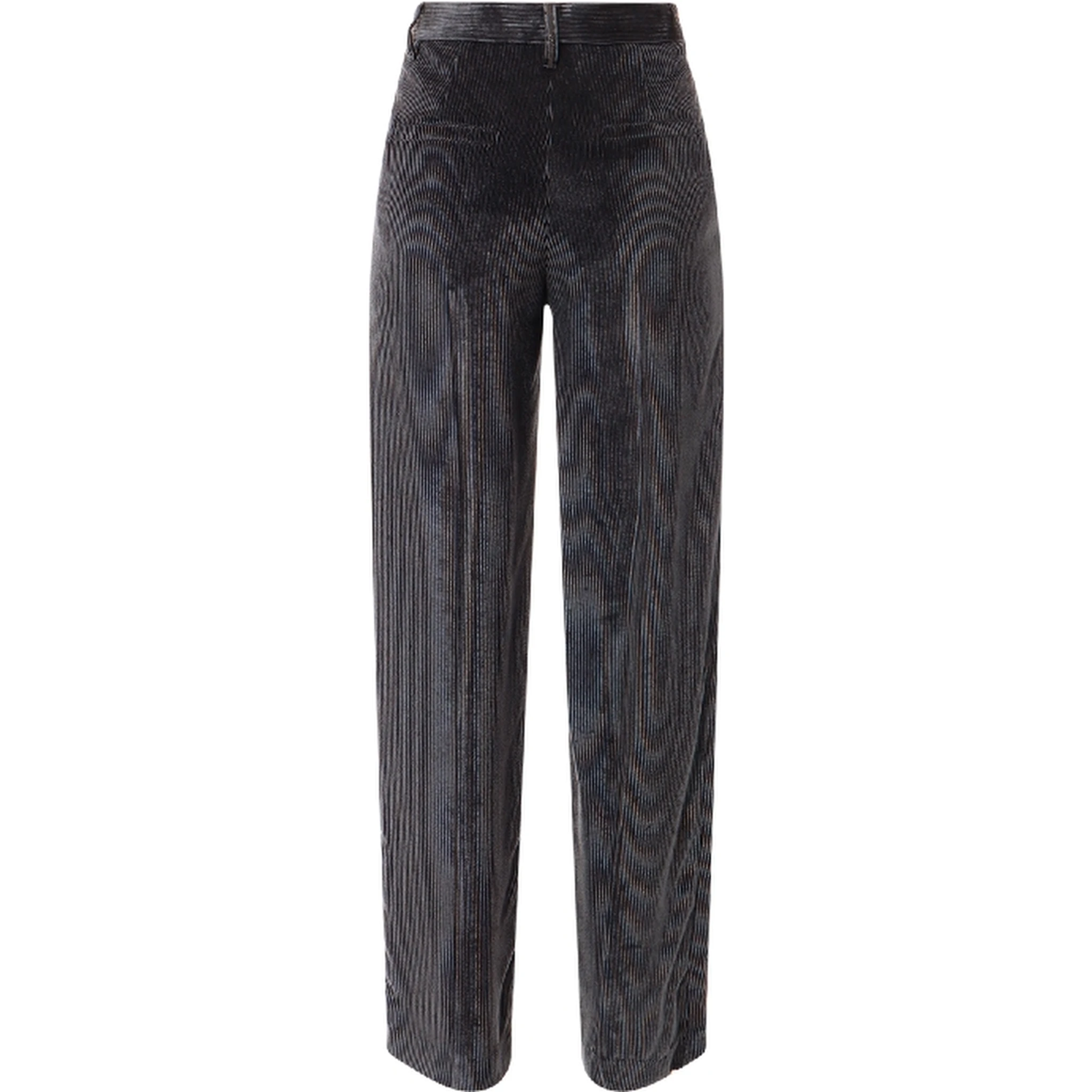Blue Viscose Casual Pants