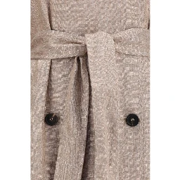 Multicolor Linen Trench Coat