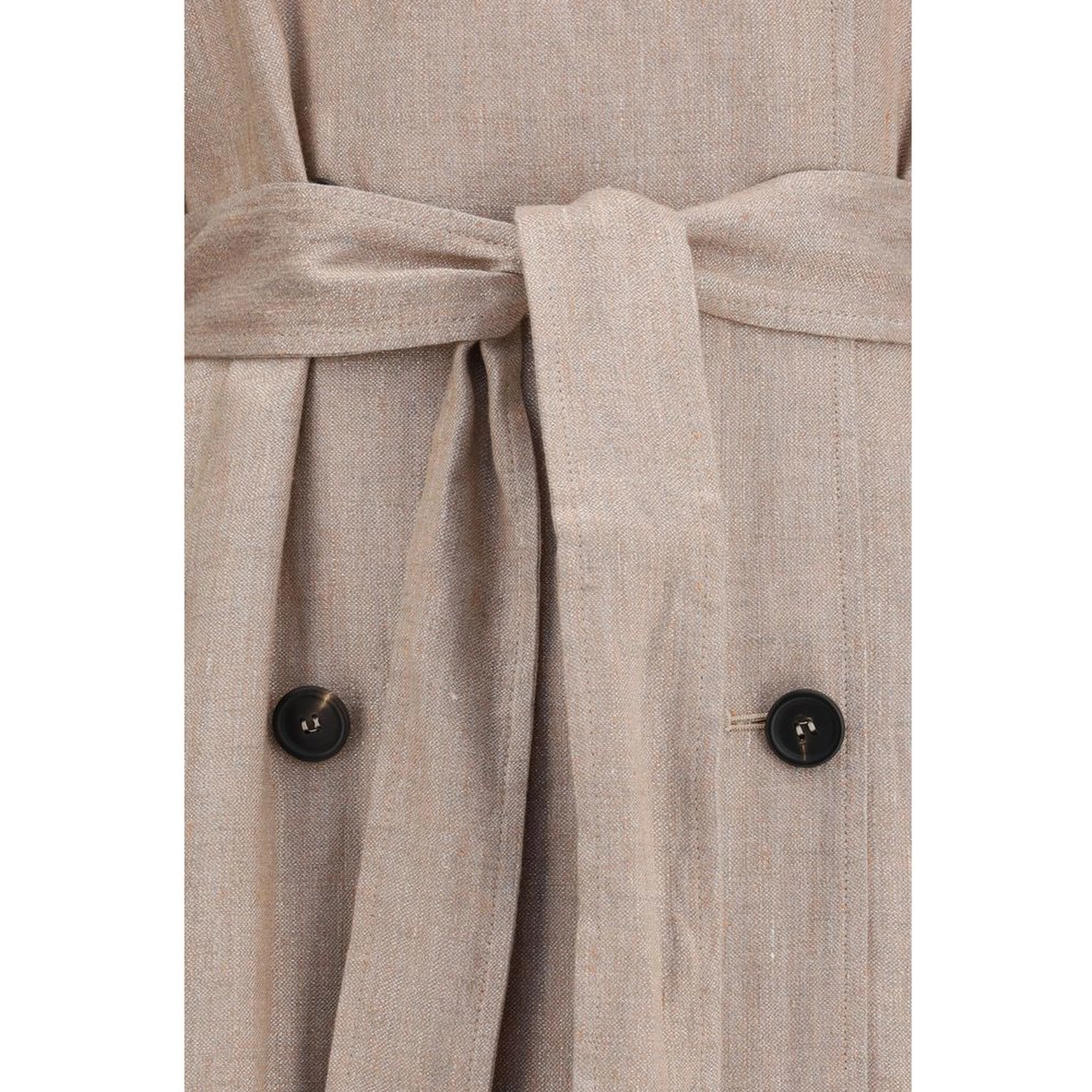 Multicolor Linen Trench Coat