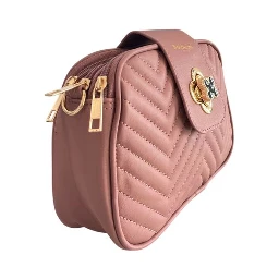 Pink PU Women Crossbody Bag
