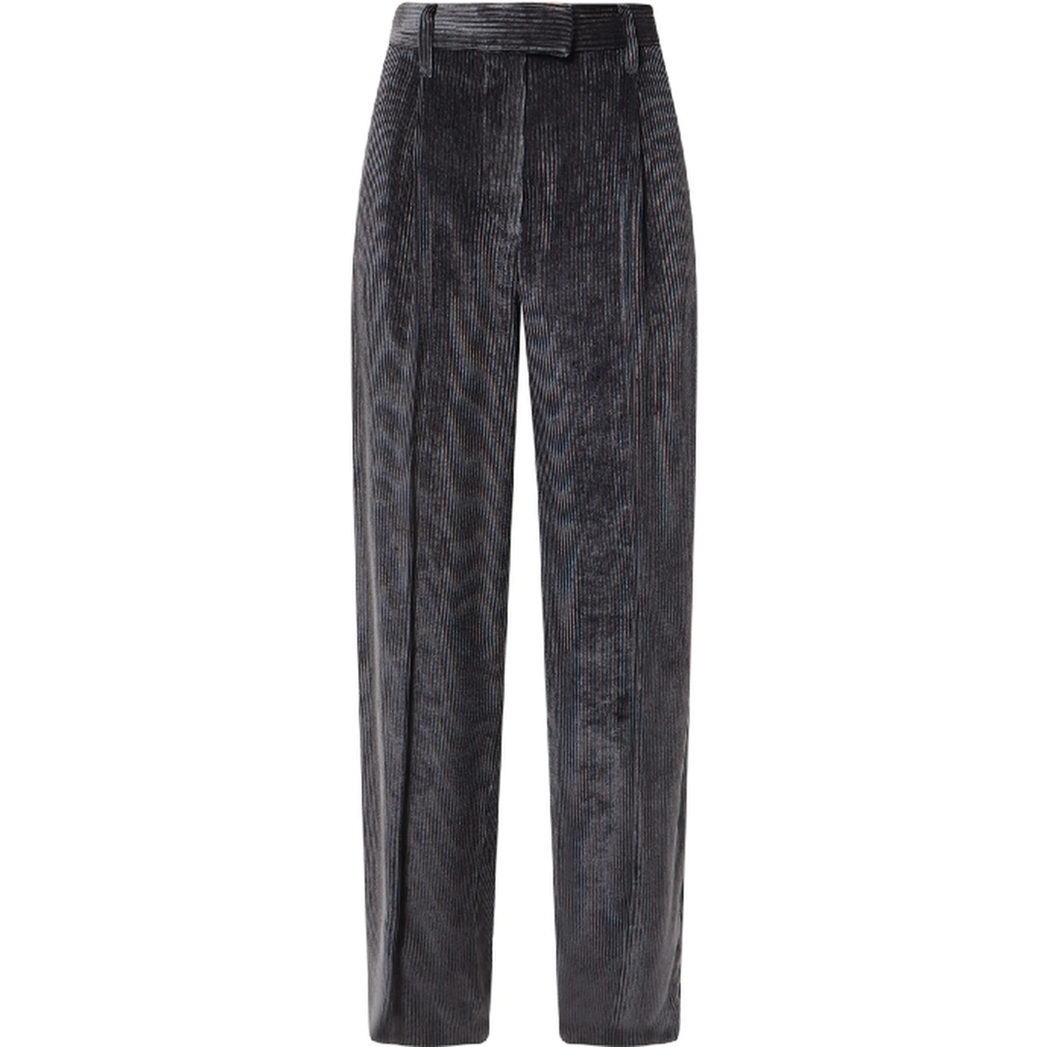 Blue Viscose Casual Pants