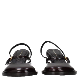Brown Leather Platform Sandals
