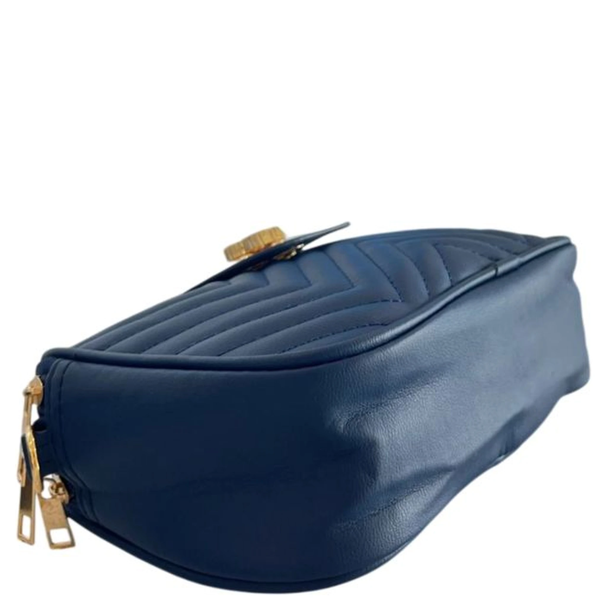 Blue PU Women Crossbody Bag