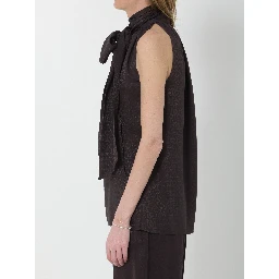 Silk jacquard top with Horsebit