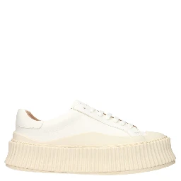 White Leather Platform Sneakers
