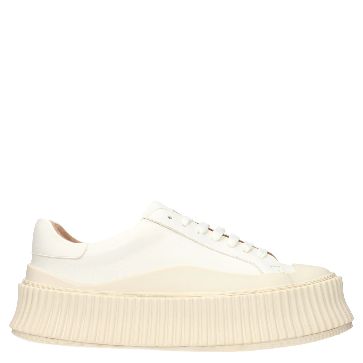 White Leather Platform Sneakers