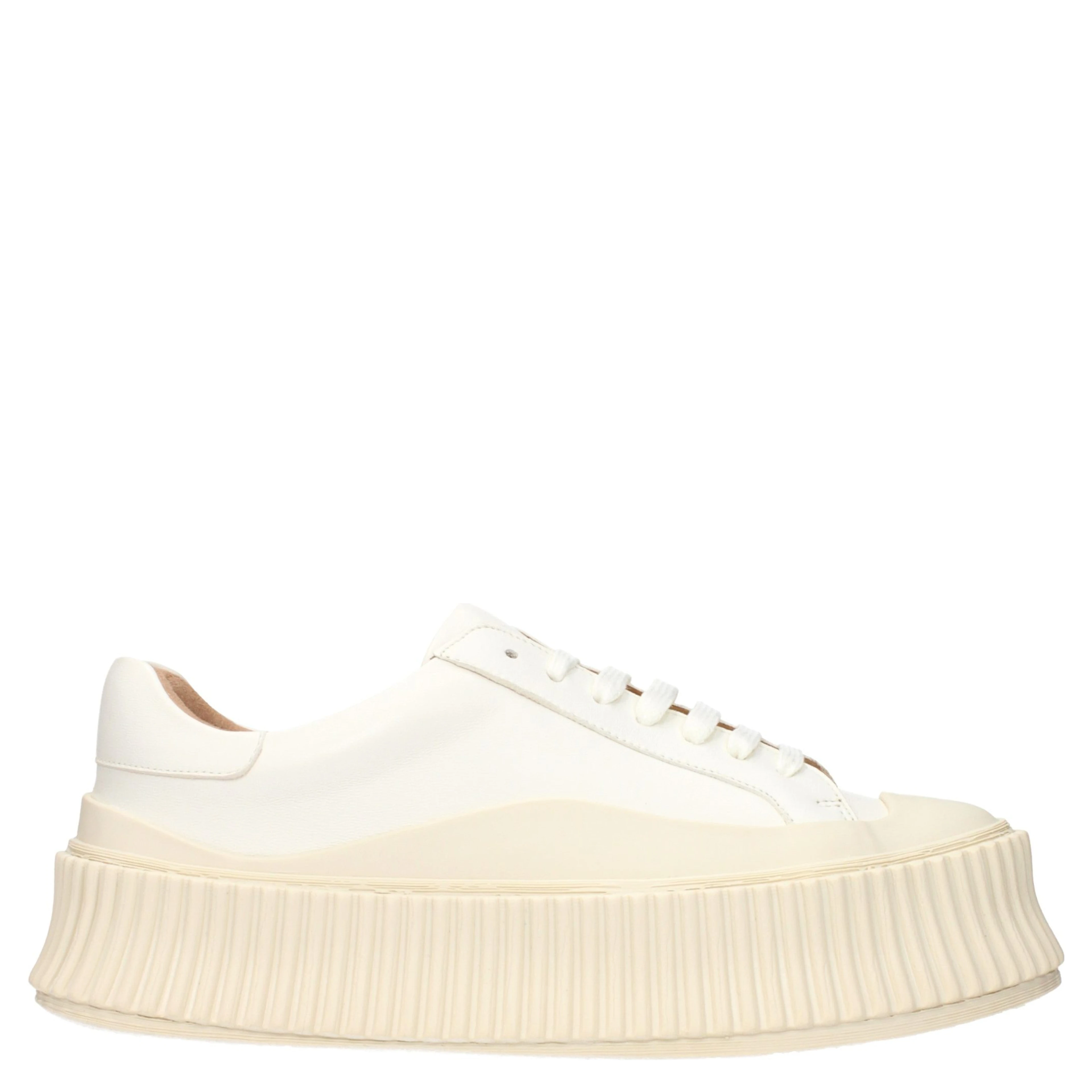 White Leather Platform Sneakers