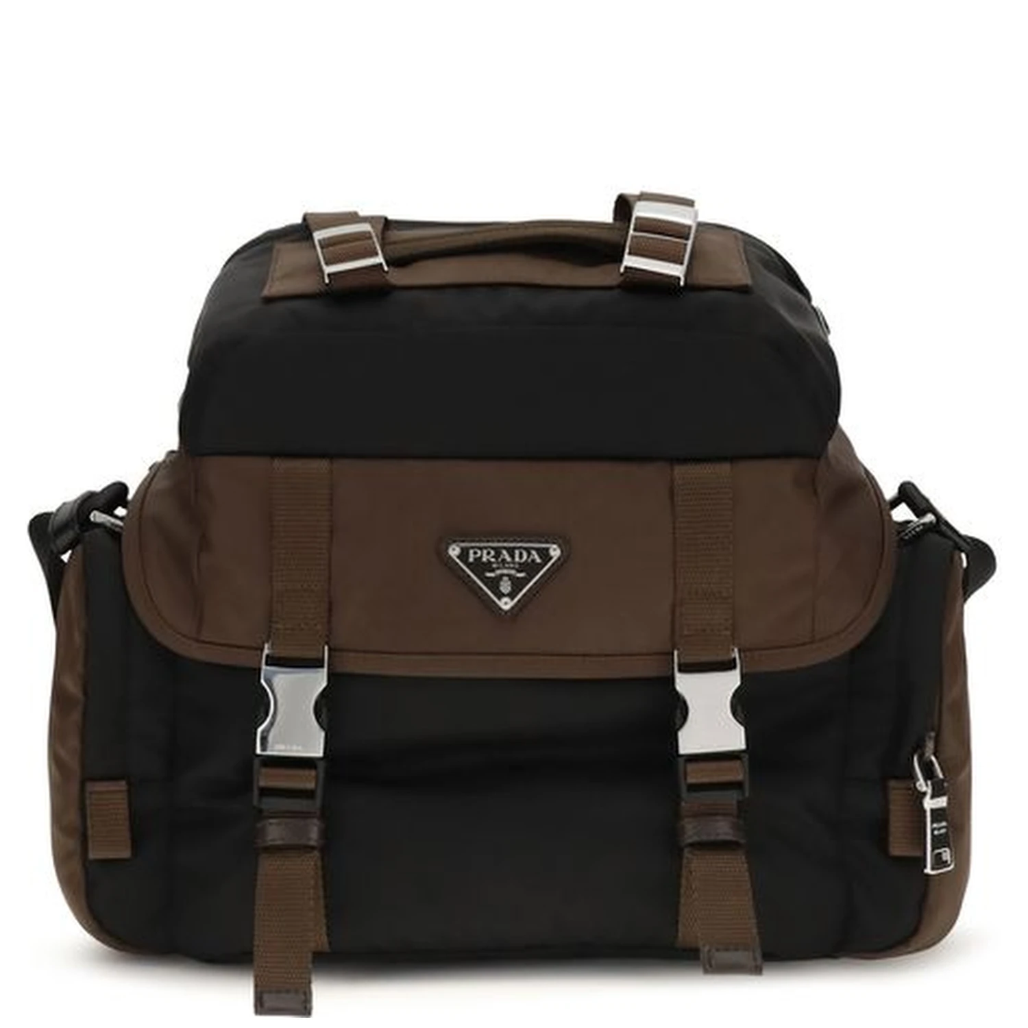 Brown Recycled Polyamide Shoulder Bag