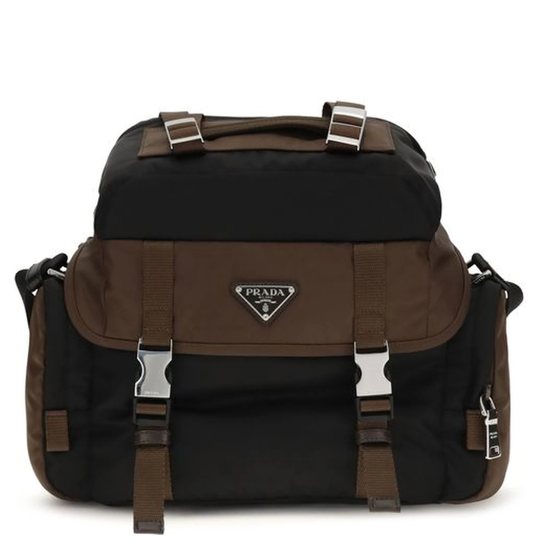 Brown Recycled Polyamide Shoulder Bag