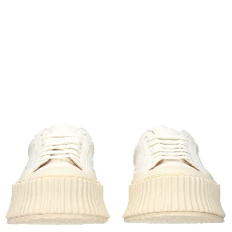 White Leather Platform Sneakers