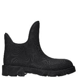 Black Cotton Ankle Boots
