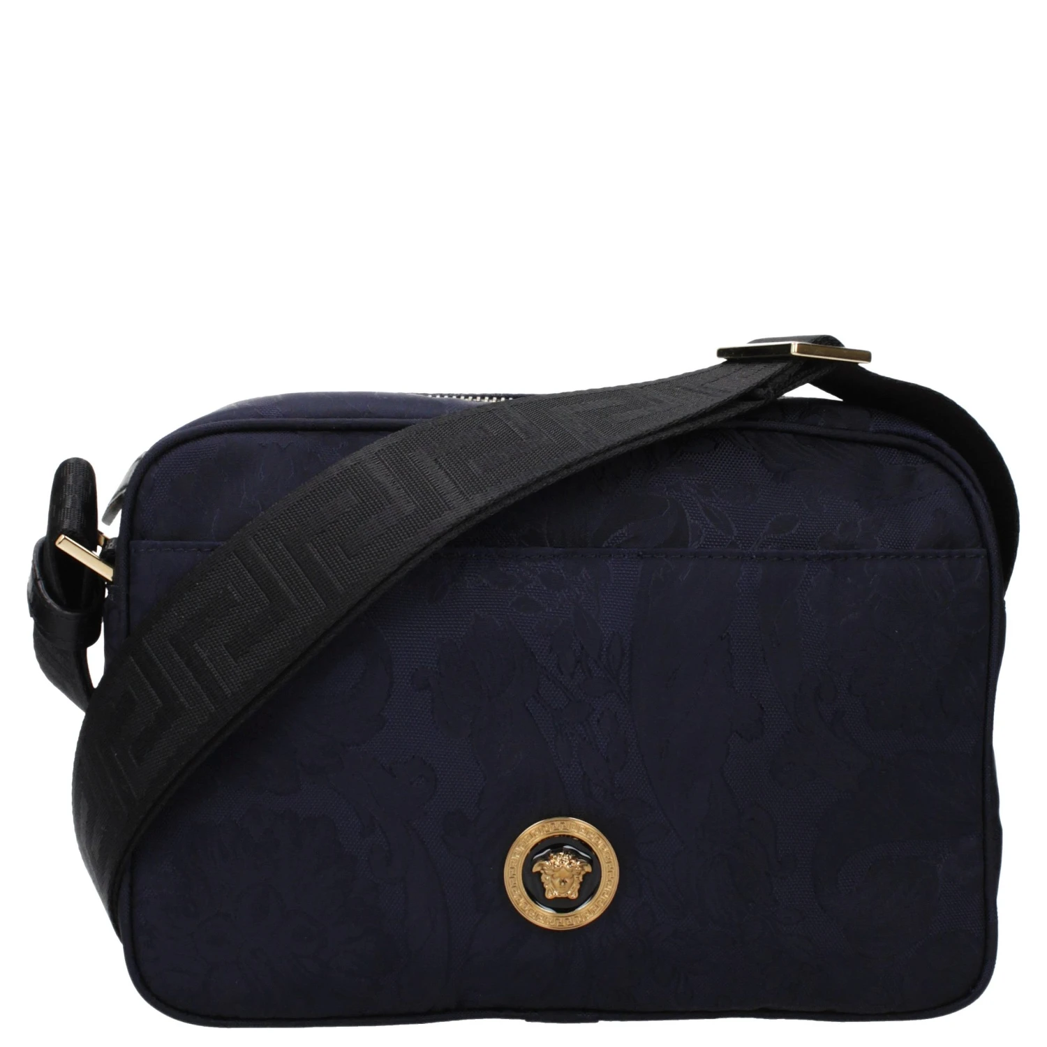 Blue Fabric Crossbody Bag