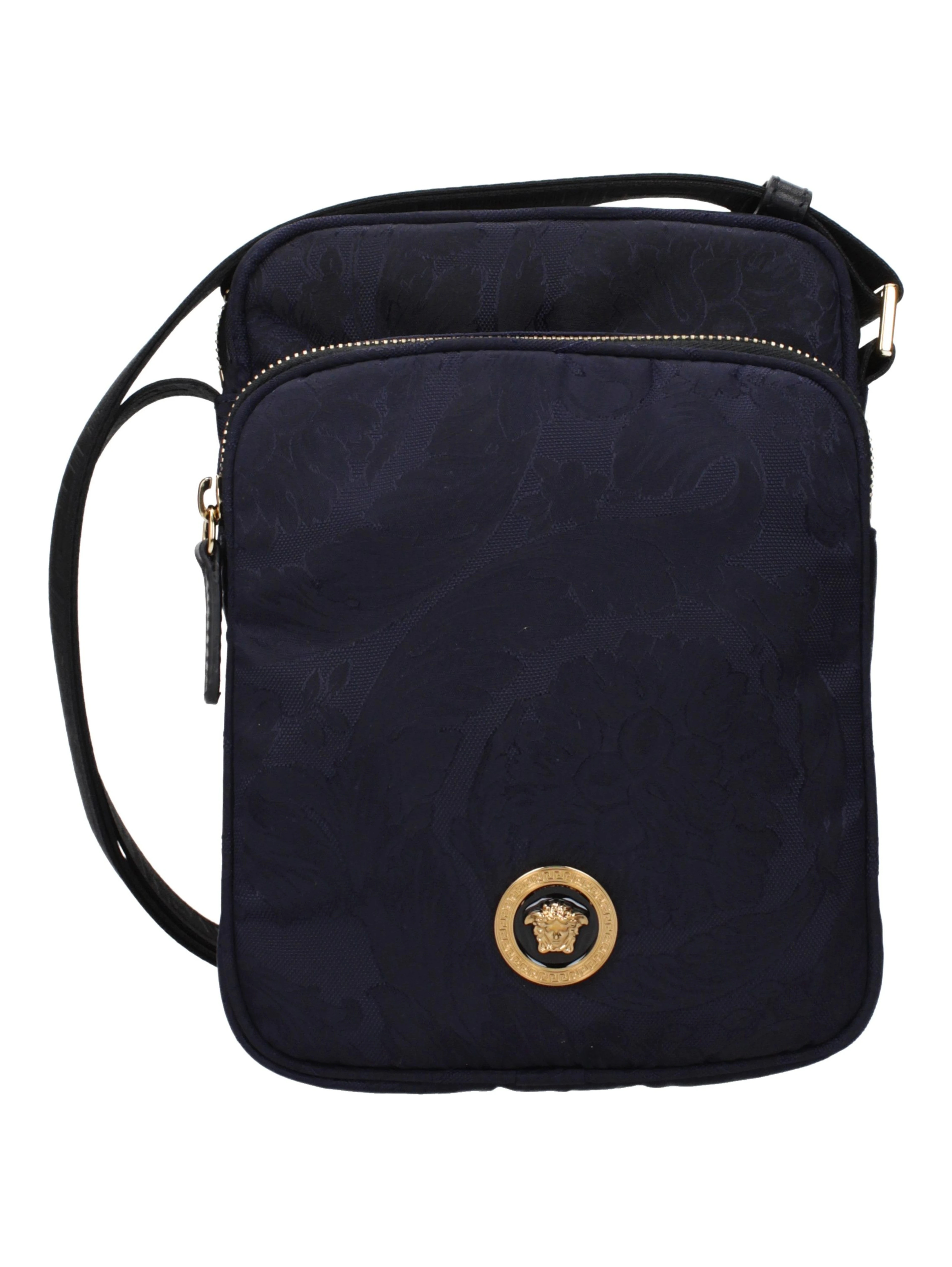 Blue Fabric Crossbody Bag
