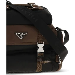 Brown Recycled Polyamide Shoulder Bag