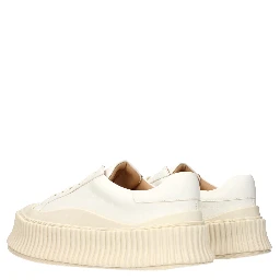 White Leather Platform Sneakers